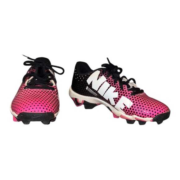 Nike Girls' Hyperdiamond 4 Keystone Softball Cleats Fuchsia White 2.5M EUC - Picture 1 of 11